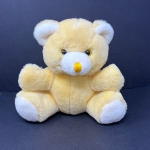 Crib Pals Yellow Musical Teddy Bear Plush Vintage 1988 Plays Lullaby 9" Lovey